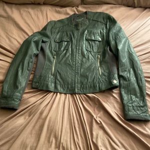 Faux Leather Green Jacket by Aeropostale
